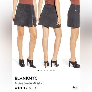 Dark grey suede mini skirt